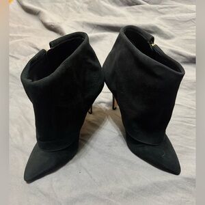 NWB Alice + Olivia Dawson Kid Black Suede Cuffed Booties Size 8.5; 39.